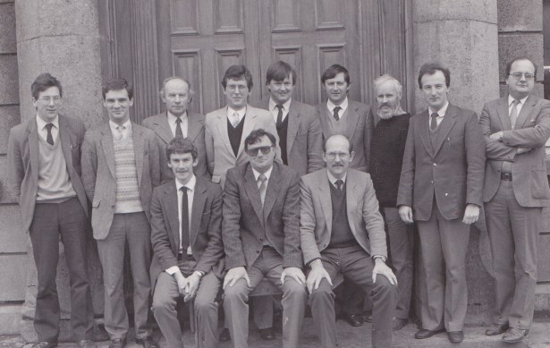 St. Ita's Secondary School Staff 1986.  Missing from the photograph is the then Deputy Principal, Donncha Ó Murchú.  The appearance of this staff photo, taken in 1986, in Facebook earlier this year provoked a virtual avalanche of nostalgia and all the memories and nicknames resurfaced once again like recurring cold sores! 