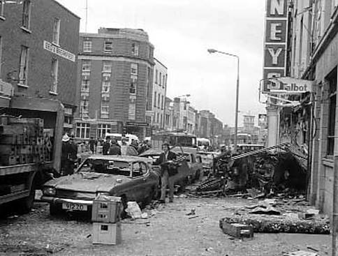 The scene in Talbot Street shortly after the explosion.